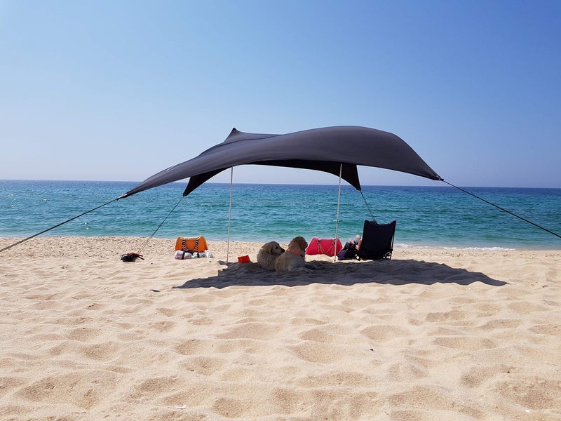 Neso Portable Beach Tent Sun Shelter with Sand Anchor - Lightweight Beach Shade Canopy - Easy Setup for Family Outings - Patented Reinforced Corners - UPF 50+ Sun Protection - 7 x 7ft - Black - Image 2